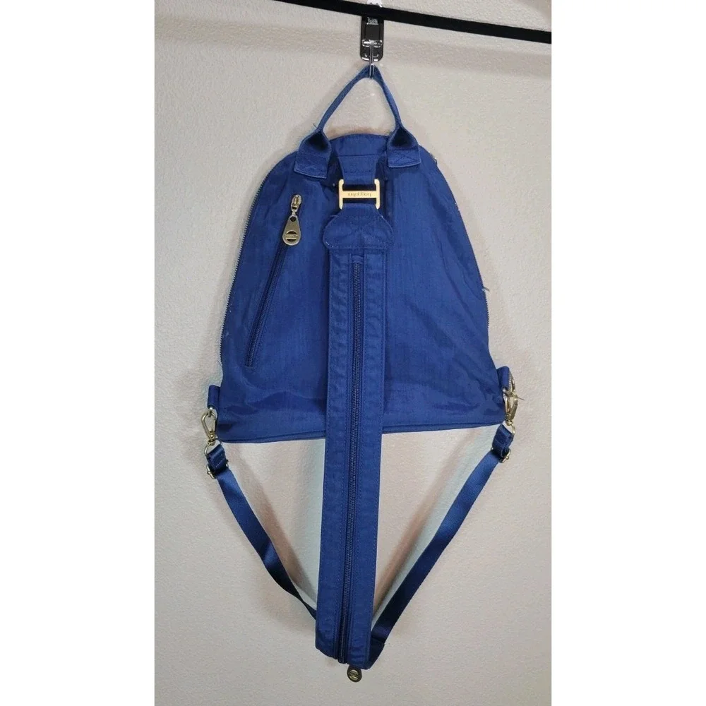 Baggallini women's convertible backpack‎ sling bag blue nylon